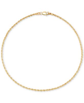 Macy's - Glitter Rope Link Ankle Bracelet in 10k Gold