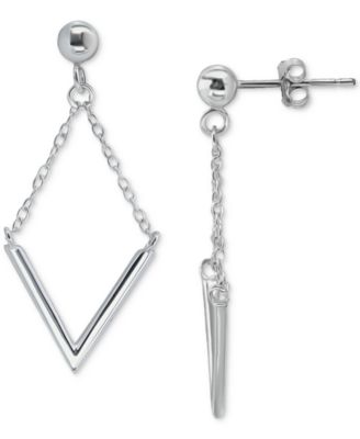 Giani Bernini - V Bar & Chain Drop Earrings