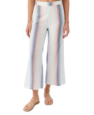 O'Neill - Juniors' Raegen Striped High Rise Cropped Pants