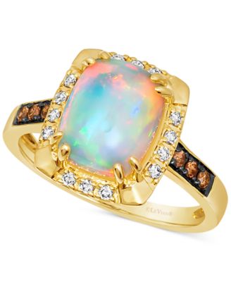 Le Vian - Neopolitan Opal (1-5/8 ct. t.w.) & Diamond (1/5 ct. t.w.) Halo Ring in 14k Gold