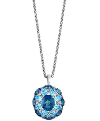 EFFY Collection - Multi-Topaz Flower 18" Pendant Necklace (11-3/4 ct. t.w.) in Sterling Silver
