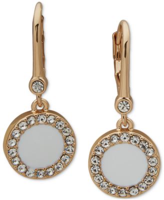 DKNY - Gold-Tone Pav&eacute; & Color Inlay Drop Earrings