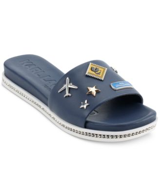 KARL LAGERFELD PARIS - Women's Jeslyn Bon Voyage Embellished Slide Sandals