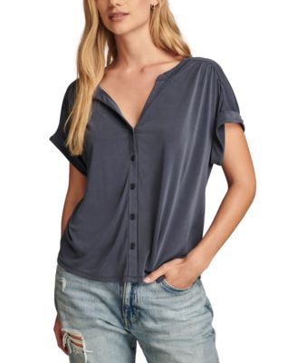 Lucky Brand - Women's Sandwash Short Sleeve Button Front Shirt