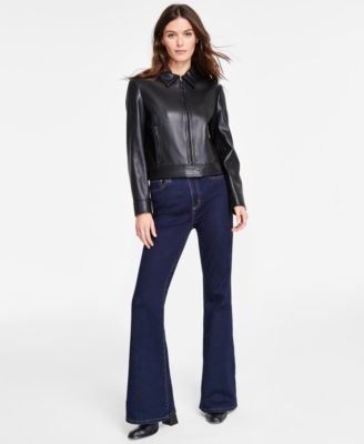 Michael Kors - Women's Leather Zip-Front Coat