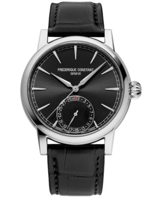 Frederique Constant - Men's Swiss Automatic Classic Date Manufacture Black Leather Strap Watch 40mm