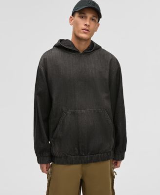 Mode of One - Men's Concrete Relaxed-Fit Denim Hoodie