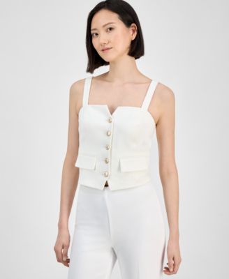 Anne Klein - Women's Sleeveless Button-Front Top