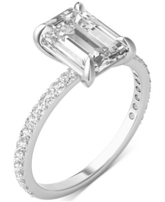 Charles & Colvard - Moissanite Classic Basket Solitaire Engagement Ring (3 ct. t.w.) in 14k White Gold