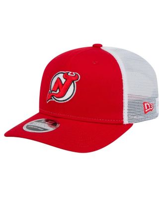 New Era - Men's Red, White New Jersey Devils Core Trucker 9SEVENTY Stretch-Snap Hat