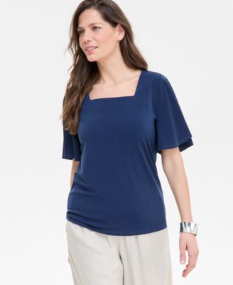 JM Collection - Women's Flutter-Sleeve Top, Exclusively at Macy's