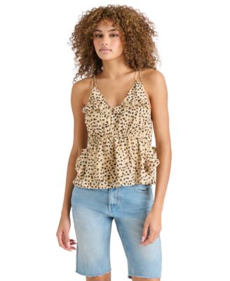 Steve Madden - Women's Mina Ruffle-Trim Sleeveless Top