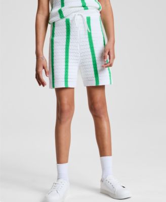 Epic Threads - Big Girls Striped Crochet Knit Shorts
