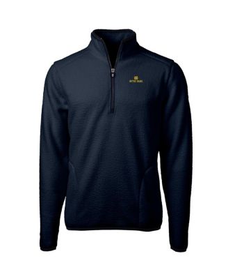Cutter & Buck - Men's Navy Notre Dame Fighting Irish Team Logo Cascade Eco Sherpa Fleece Quarter-Zip Pullover Jacket