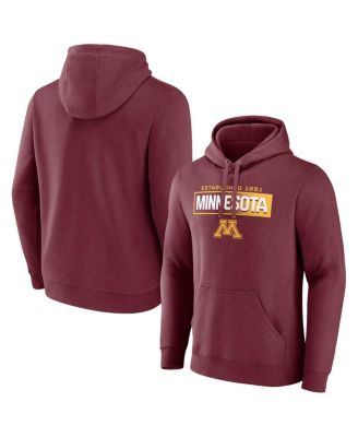 Fanatics - Men's  Maroon Minnesota Golden Gophers Iconic Fleece Down The Field Pullover Hoodie