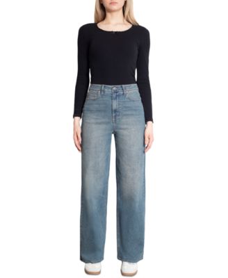 Madden Girl - Juniors' Ultra 90s Faded Wide-Leg Jeans