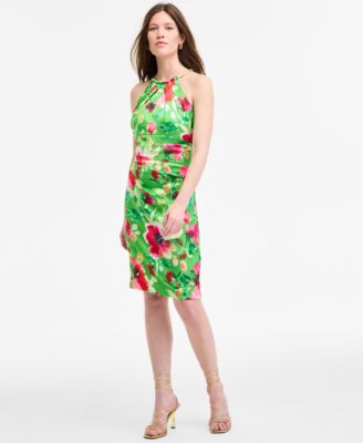Eliza J - Women's Chain-Trim-Neck Sleeveless Sheath Dress
