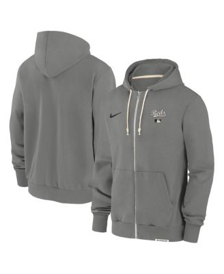 Nike - Men's Charcoal Cincinnati Reds Authentic Collection Travel Performance Full-Zip Hoodie