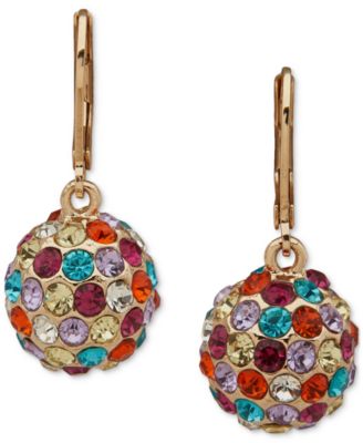 KARL LAGERFELD PARIS - Gold-Tone Crystal Pav&eacute; Fireball Drop Earrings