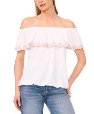 Sam & Jess - Women's Embroidered Off-The-Shoulder Top