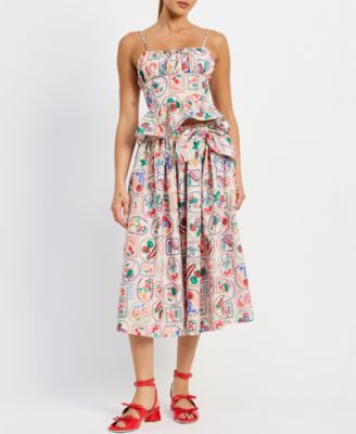 En Saison - Women's Nayeli Printed Midi Skirt
