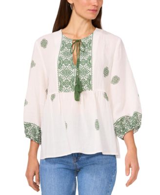Vince Camuto - Women's Tie-Neck 3/4-Sleeve Top