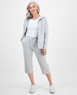 Style & Co - Petite Sold-Knit Mid-Rise Capri Pants
