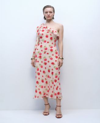 MANGO - Women's Floral Ruffled Dress