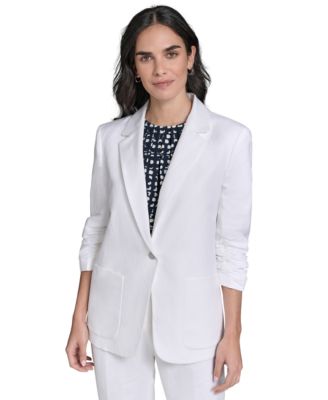 Calvin Klein - Women's Linen Blend One-Button Blazer