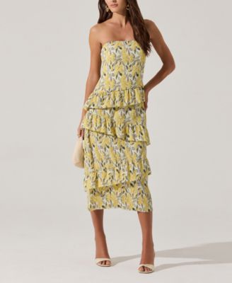ASTR the Label - Women's Tiered Asymmetrical Ruffle Dress