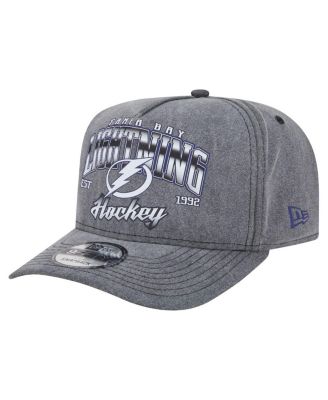 New Era - Men's Charcoal Tampa Bay Lightning Throwback Washed A-Frame Pre-Curved 9FIFTY Snapback Hat