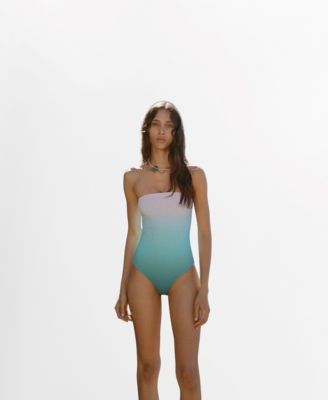 MANGO - Women's Gradient Effect Strapless Swimsuit