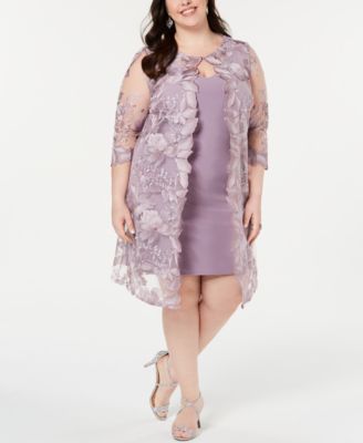Alex Evenings - Plus Size Embroidered Jacket & Sheath Dress