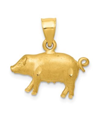 Macy's - Pig Pendant in 14k Yellow Gold