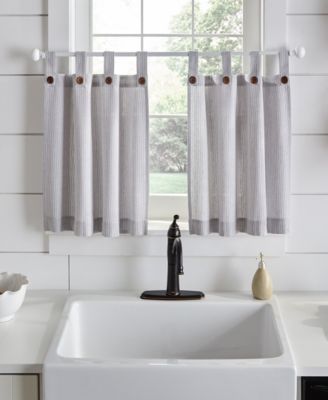 Elrene Home Fashions - Elrene Tucker Ticking Stripe 30" x 36" Window Tier Set