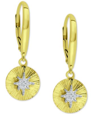 Giani Bernini - Cubic Zirconia Starburst Disc Drop Earrings