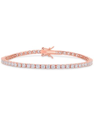 Macy's - Lab-Grown Moissanite Tennis Bracelet (5-1/10 ct. t.w) in 18k Gold-Plated Sterling Silver