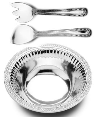 Wilton Armetale - "Flutes and Pearls" Large Salad Set, 3 Piece