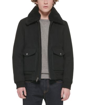 Tommy Hilfiger - Men's Faux-Fur-Collar Bomber Jacket
