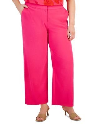 Tahari ASL - Plus Size Mid-Rise Wide-Leg Full-Length Pants