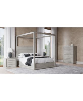 Furniture - Tivie 3 pc Bedroom Set (Full Canopy Bed + Chest + Nightstand)