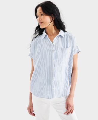 Style & Co - Women's Cotton Double-Gauze Button Shirt