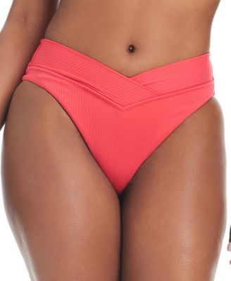 Bar III - Women's V-Waist High-Leg Bikini Bottoms