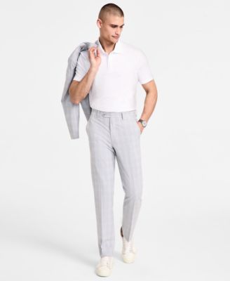 Alfani - Men's Slim-Fit Plaid Suit Pants