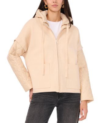 Vince Camuto - Women's Quilted-Sleeve Zippered Jacket