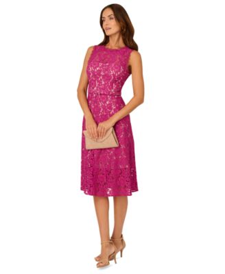 Adrianna Papell - Women's Sleeveless Lace Midi Dress