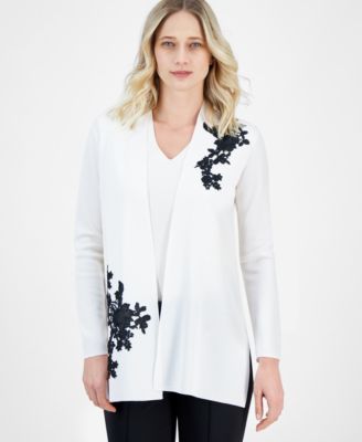 Anne Klein - Women's Embellished Open-Front Cardigan Sweater