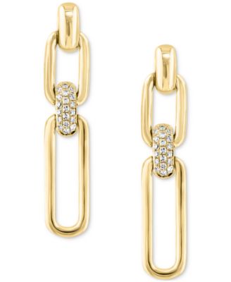 LALI Jewels - Diamond Link Drop Earrings (1/10 ct. t.w.) in 14k Yellow Gold