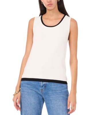 Vince Camuto - Women's Contrast-Trim Sleeveless Top
