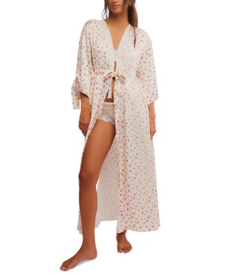 Free People - Women's First Blush Printed 3/4-Sleeve Robe
